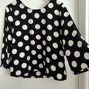 W5 Black and White Polka Dot Blouse